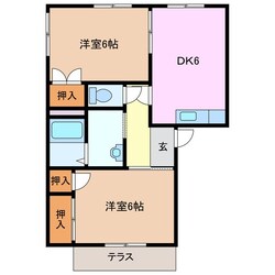 伊勢川島駅 徒歩10分 1階の物件間取画像